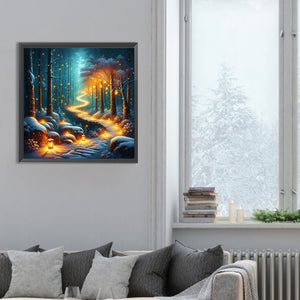 Candlelight Forest 30*30CM(Canvas) Full Round Drill Diamond Painting
