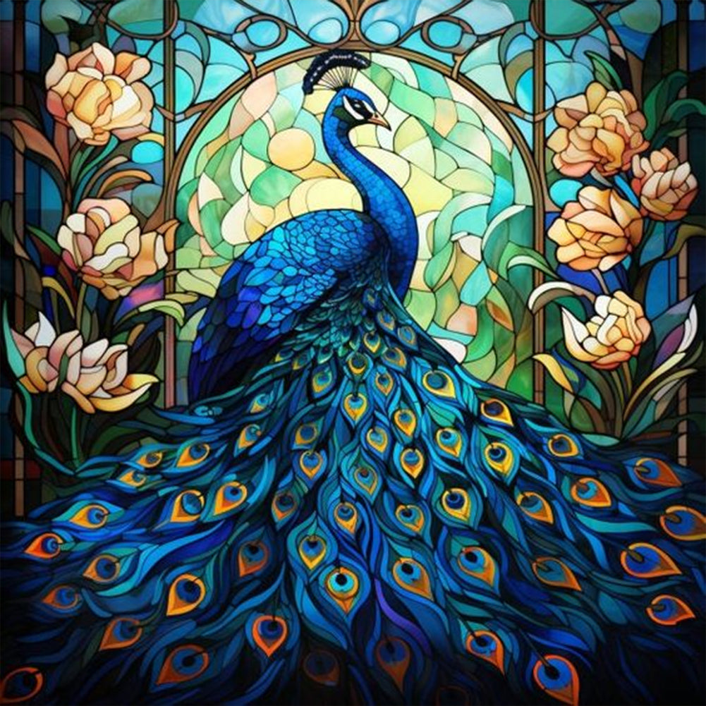 Peacock 30*30CM(Canvas) Full Round Drill Diamond Painting