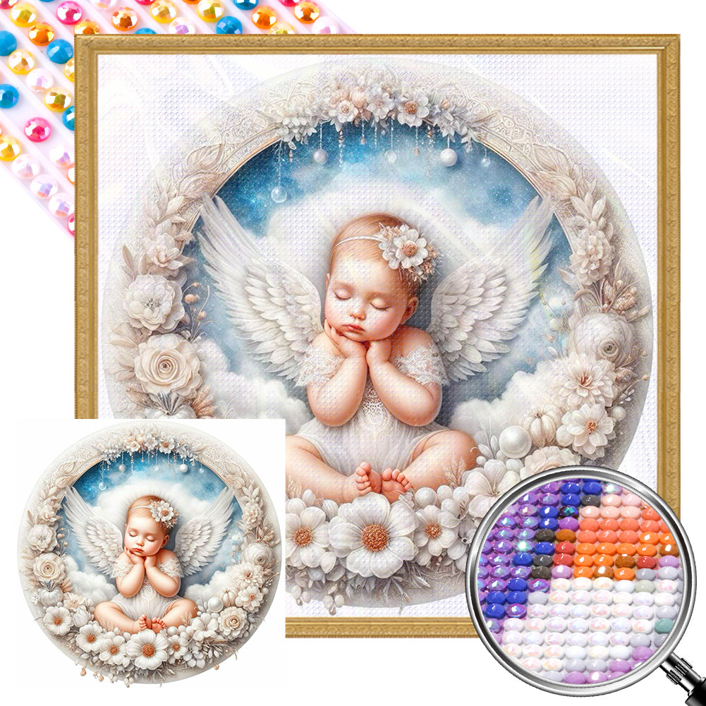 Dozing Angel 30*30CM(Picture) Full AB Round Drill Diamond Painting