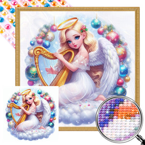 Harp Angel Girl 30*30CM(Picture) Full AB Round Drill Diamond Painting