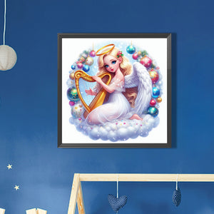 Harp Angel Girl 30*30CM(Picture) Full AB Round Drill Diamond Painting