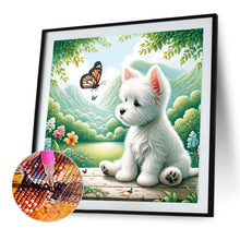 Load image into Gallery viewer, Dog And Butterfly 30*30CM(Picture) Full AB Round Drill Diamond Painting
