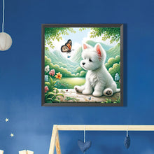 Load image into Gallery viewer, Dog And Butterfly 30*30CM(Picture) Full AB Round Drill Diamond Painting
