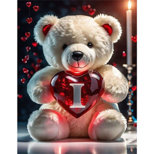 Love Letter Bear I 35*45CM(Canvas) Full Round Drill Diamond Painting