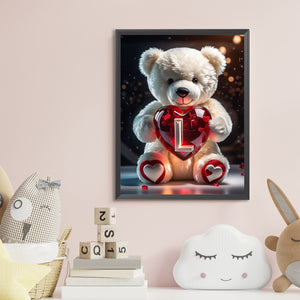 Love Letter Bear L 35*45CM(Canvas) Full Round Drill Diamond Painting