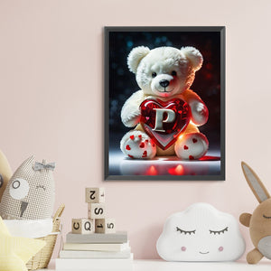 Love Letter Bear P 35*45CM(Canvas) Full Round Drill Diamond Painting