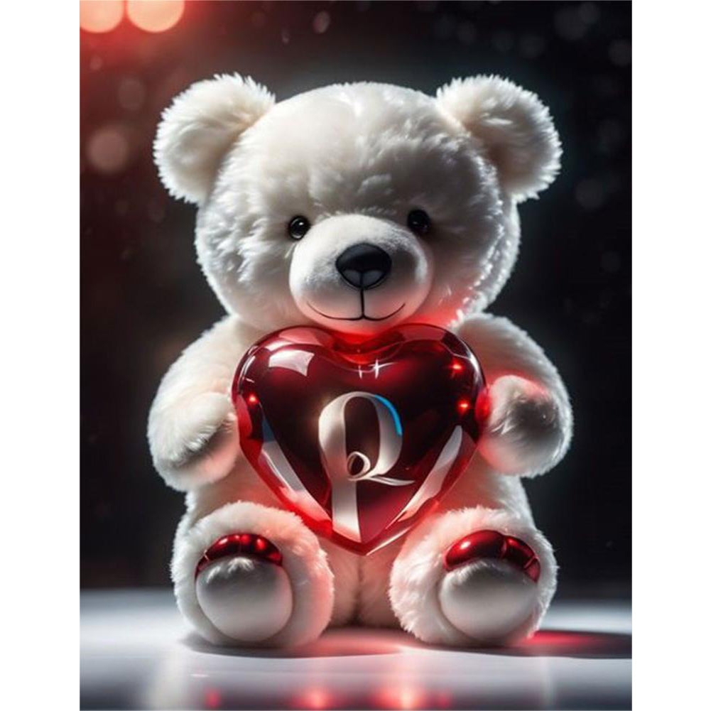 Love Letter Bear Q 35*45CM(Canvas) Full Round Drill Diamond Painting