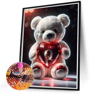 Love Letter Bear Q 35*45CM(Canvas) Full Round Drill Diamond Painting