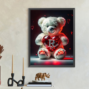 Love Letter Bear R 35*45CM(Canvas) Full Round Drill Diamond Painting