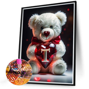 Love Letter Bear T 35*45CM(Canvas) Full Round Drill Diamond Painting