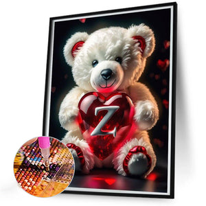 Love Letter Bear Z 35*45CM(Canvas) Full Round Drill Diamond Painting