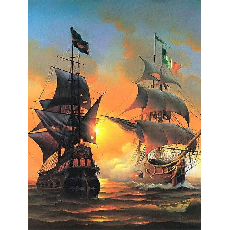 Sea Sailing Boat 50*70CM(Canvas) Full Square Drill Diamond Painting