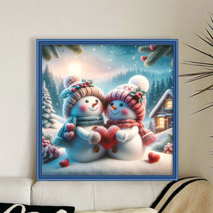Snowman - 40*40CM 11CT Stamped Cross Stitch