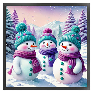 Snowman - 40*40CM 11CT Stamped Cross Stitch