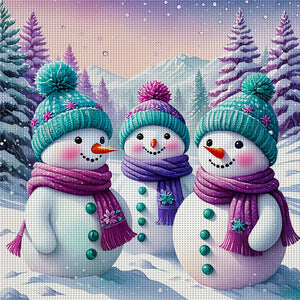 Snowman - 40*40CM 11CT Stamped Cross Stitch