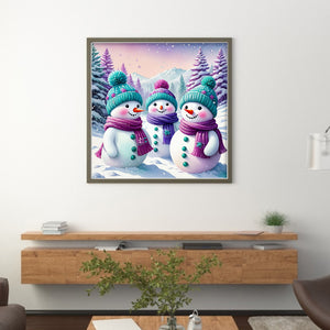 Snowman - 40*40CM 11CT Stamped Cross Stitch