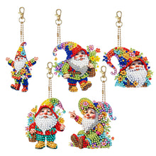 Load image into Gallery viewer, 5 Pcs Double Sided Diamond Painting Keychain for Beginners Adults (Garden Gnome)
