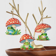 Load image into Gallery viewer, 5 Pcs Double Sided Diamond Painting Keychain for Beginners Adult (Mushroom Frog)
