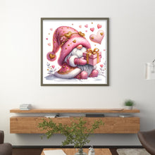 Load image into Gallery viewer, Pink Love Gnome - 30*30CM 18CT Stamped Cross Stitch
