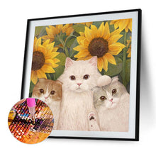 Load image into Gallery viewer, Sunflower And Cat 40*40CM(Picture) Full AB Round Drill Diamond Painting

