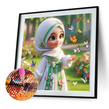 Load image into Gallery viewer, Girl With Butterfly 30*30CM(Canvas) Full Round Drill Diamond Painting
