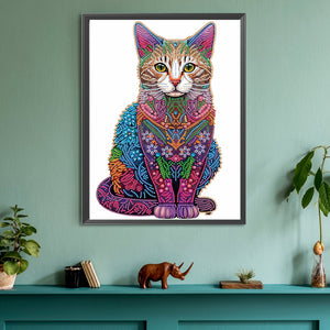 Color Cat 30*40CM(Canvas) Partial Special Shaped Drill Diamond Painting