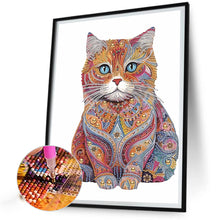 Load image into Gallery viewer, Color Cat 30*40CM(Canvas) Partial Special Shaped Drill Diamond Painting
