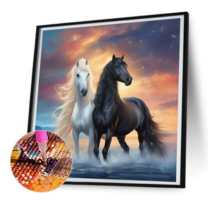Horses 30*30CM(Canvas) Full Round Drill Diamond Painting