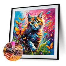 Load image into Gallery viewer, Kitten And Butterfly 30*30CM(Canvas) Full Round Drill Diamond Painting
