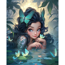 Load image into Gallery viewer, Girl And Butterfly In Water 40*50CM(Picture) Full AB Round Drill Diamond Painting
