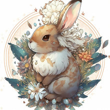 Load image into Gallery viewer, Brown Bunny With Flowers 40*40CM(Picture) Full AB Round Drill Diamond Painting
