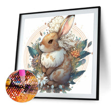 Load image into Gallery viewer, Brown Bunny With Flowers 40*40CM(Picture) Full AB Round Drill Diamond Painting
