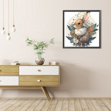 Load image into Gallery viewer, Brown Bunny With Flowers 40*40CM(Picture) Full AB Round Drill Diamond Painting
