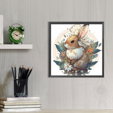 Load image into Gallery viewer, Brown Bunny With Flowers 40*40CM(Picture) Full AB Round Drill Diamond Painting
