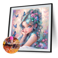 Load image into Gallery viewer, Butterfly And Flower Girl 40*40CM(Picture) Full AB Round Drill Diamond Painting
