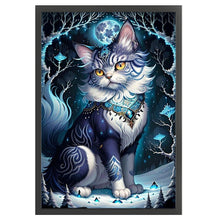 Load image into Gallery viewer, Cat Under The Moon - 35*50CM 18CT Stamped Cross Stitch
