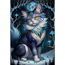 Load image into Gallery viewer, Cat Under The Moon - 35*50CM 18CT Stamped Cross Stitch
