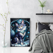 Load image into Gallery viewer, Cat Under The Moon - 35*50CM 18CT Stamped Cross Stitch
