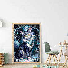 Load image into Gallery viewer, Cat Under The Moon - 35*50CM 18CT Stamped Cross Stitch
