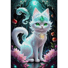 Load image into Gallery viewer, Cat Under The Moon - 35*50CM 18CT Stamped Cross Stitch
