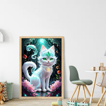 Load image into Gallery viewer, Cat Under The Moon - 35*50CM 18CT Stamped Cross Stitch
