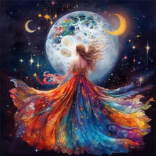 Load image into Gallery viewer, Beauty Under The Moon - 40*40CM 18CT Stamped Cross Stitch
