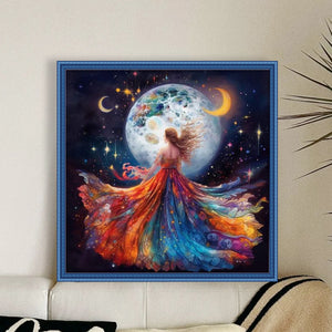 Beauty Under The Moon - 40*40CM 18CT Stamped Cross Stitch