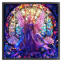 Load image into Gallery viewer, Glass Painting-Angel Girl - 45*45CM 18CT Stamped Cross Stitch
