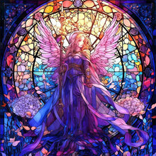 Load image into Gallery viewer, Glass Painting-Angel Girl - 45*45CM 18CT Stamped Cross Stitch
