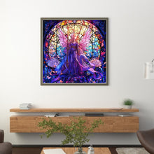 Load image into Gallery viewer, Glass Painting-Angel Girl - 45*45CM 18CT Stamped Cross Stitch
