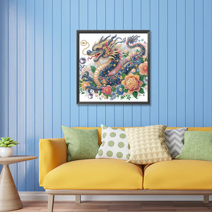 Gorgeous Dragon 30*30CM(Canvas) Partial Special Shaped Drill Diamond Painting