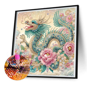 Gorgeous Dragon 30*30CM(Canvas) Partial Special Shaped Drill Diamond Painting