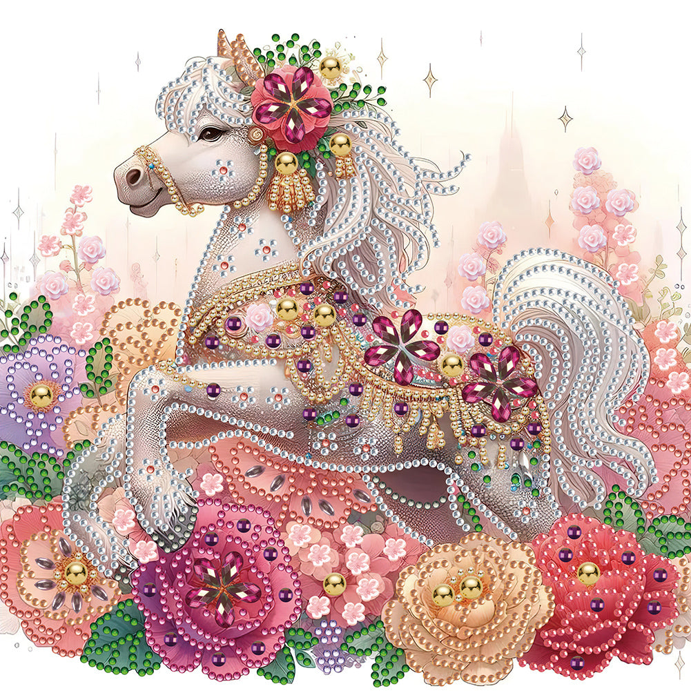 Gorgeous Horse 30*30CM(Canvas) Partial Special Shaped Drill Diamond Painting