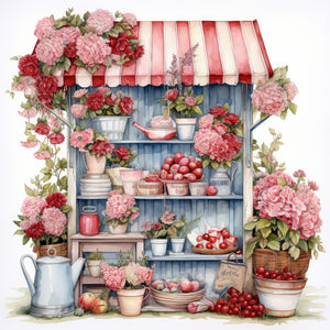 Garden Potted Plants 30*30CM(Canvas) Full Round Drill Diamond Painting